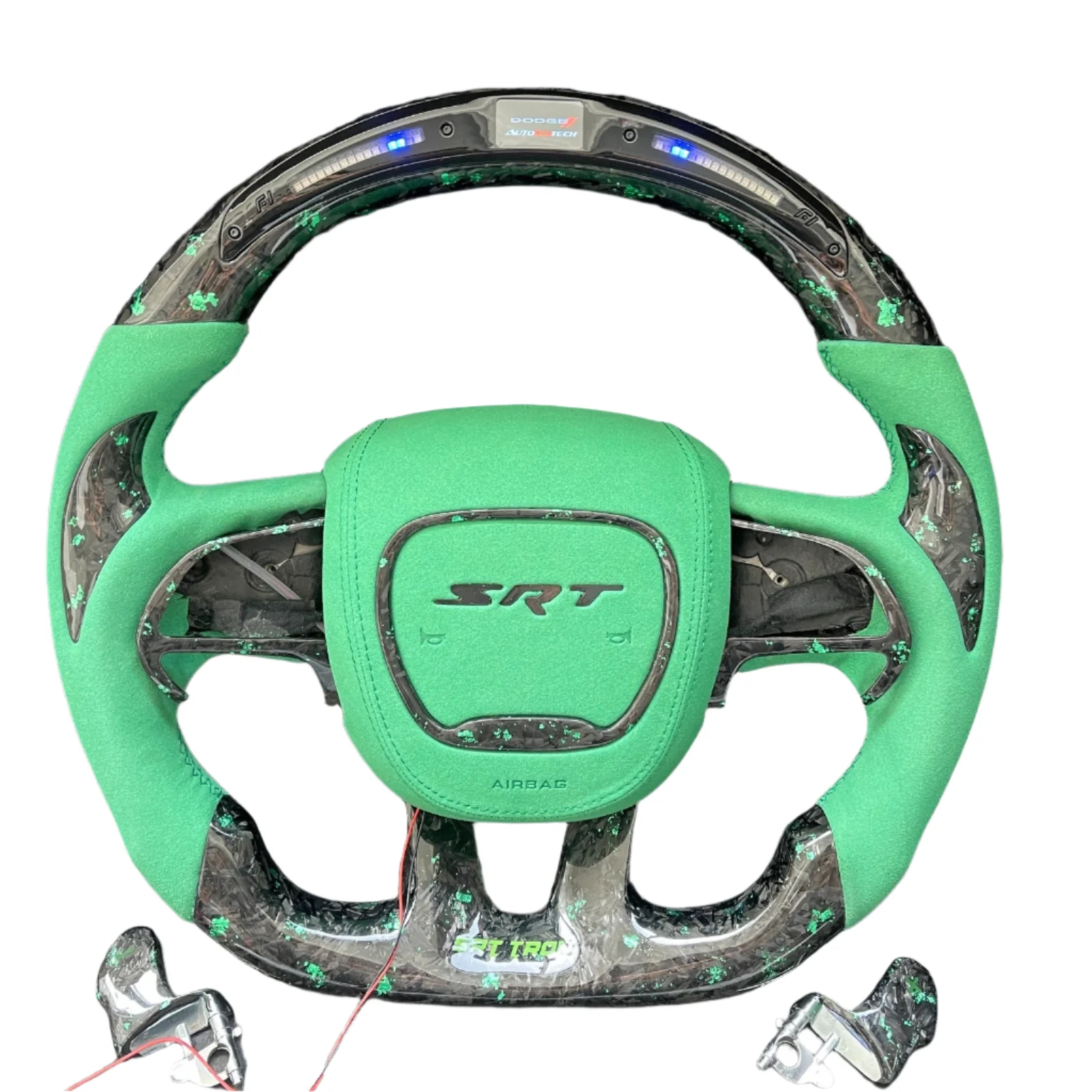 2015-2023 Dodge Charger Challenger Custom Carbon Fiber LED Steering Wheel - Image 8