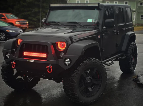 1997-2018 Jeep Wrangler JK RGBW Color-Chasing LED Halo Kit - Image 10
