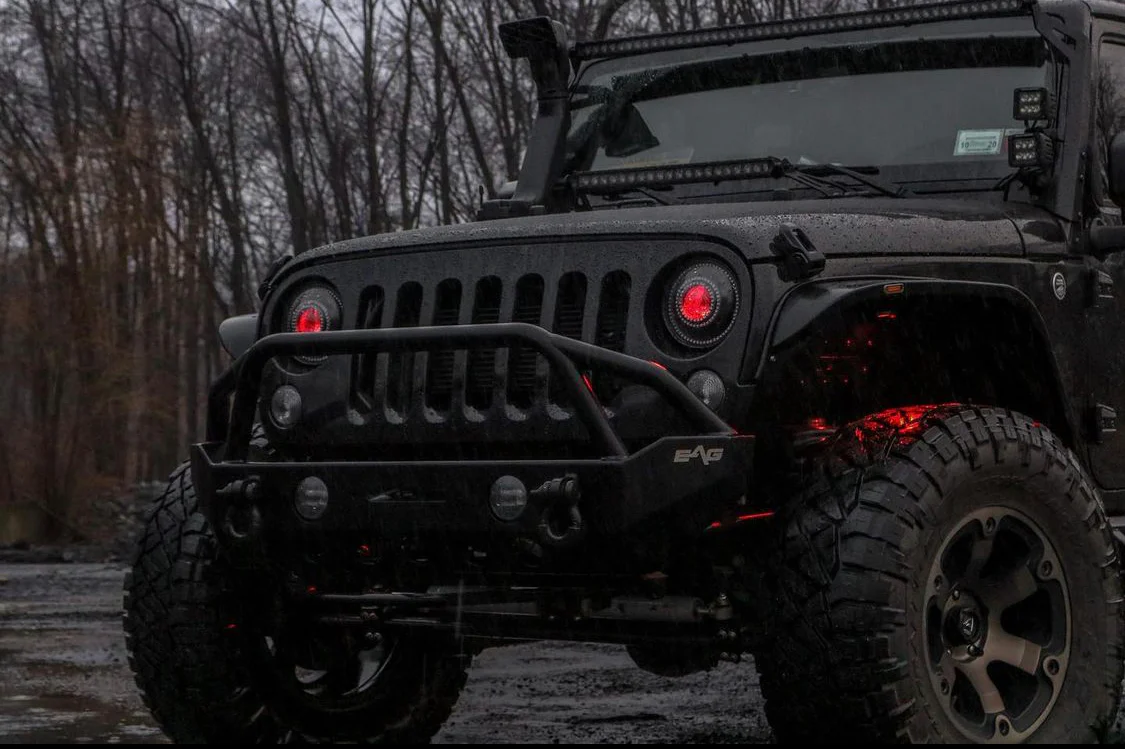 1997-2018 Jeep Wrangler JK RGBW Color-Chasing LED Halo Kit - Image 4