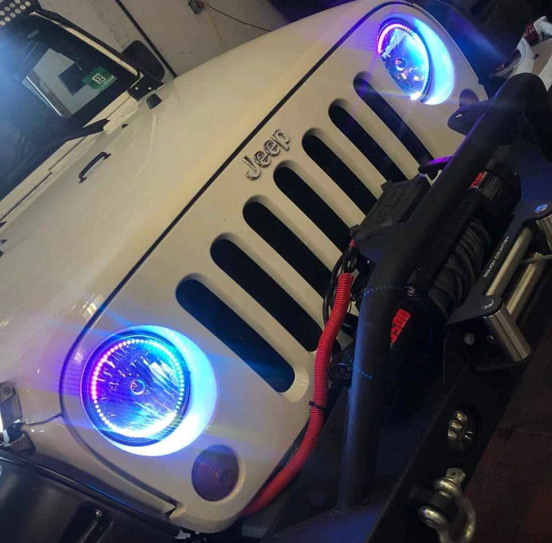 1997-2018 Jeep Wrangler JK RGBW Color-Chasing LED Halo Kit - Image 8