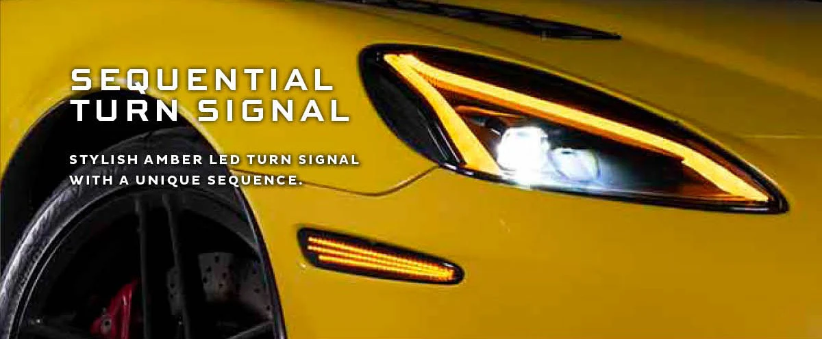 2005-2013 Chevrolet C6 Corvette XB LED DRL Projector Headlights - C8 Design - Image 10