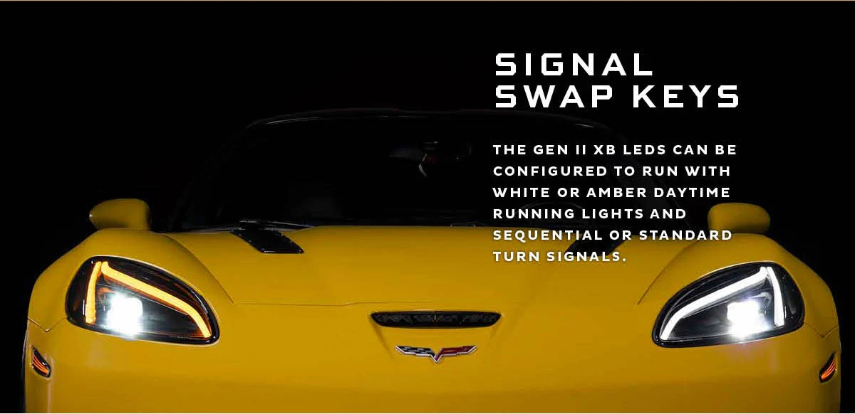 2005-2013 Chevrolet C6 Corvette XB LED DRL Projector Headlights - C8 Design - Image 9