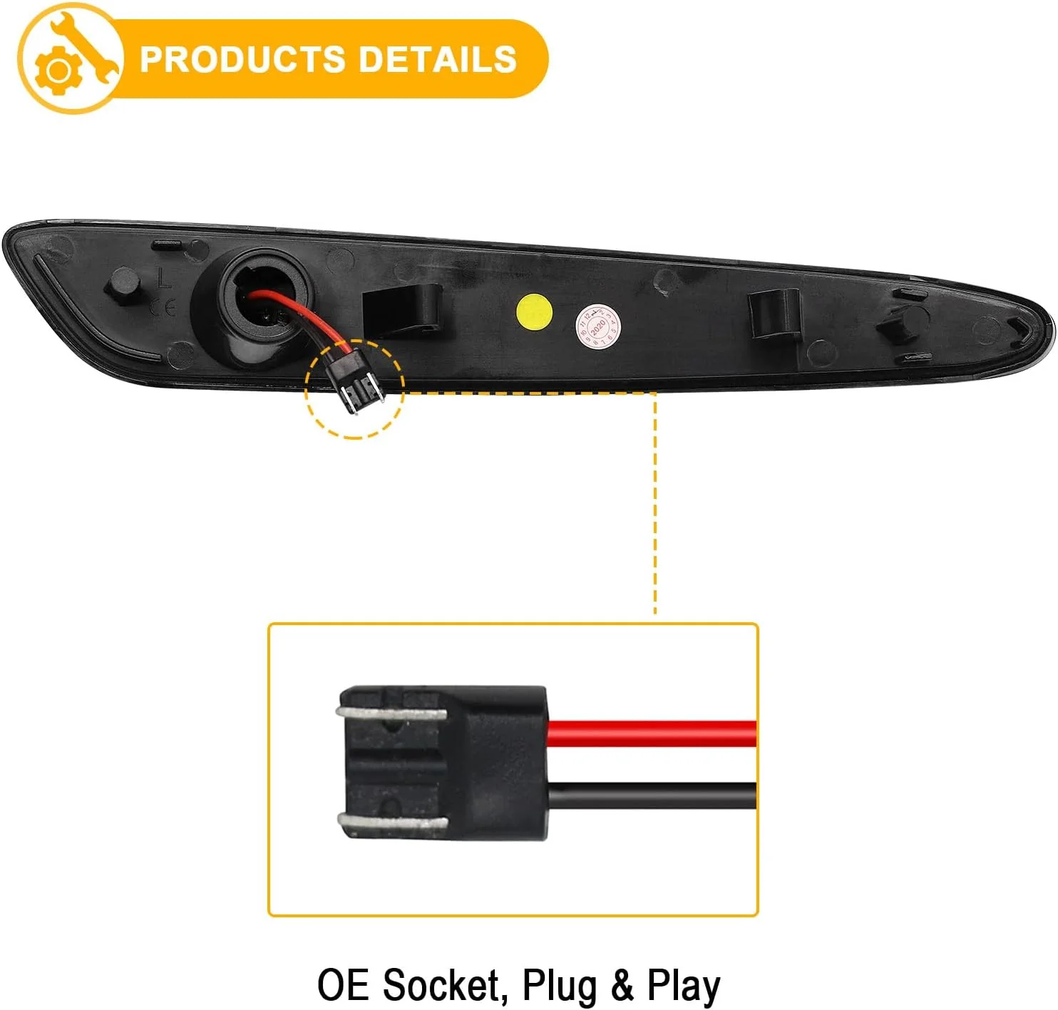 2005-2013 Chevrolet C6 Corvette Clear or Smoked LED Sidemarker Lights - Image 10