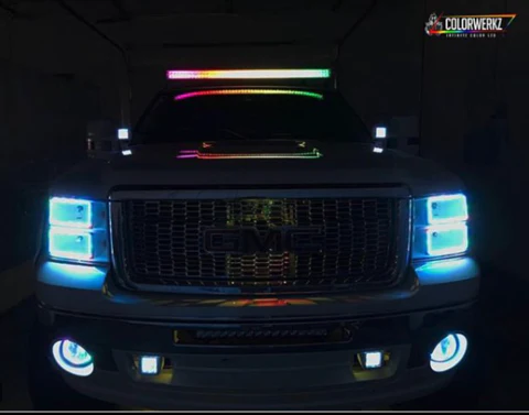 2007-2014 GMC Sierra RGBW Flow Series LED Halo Kit - Image 5