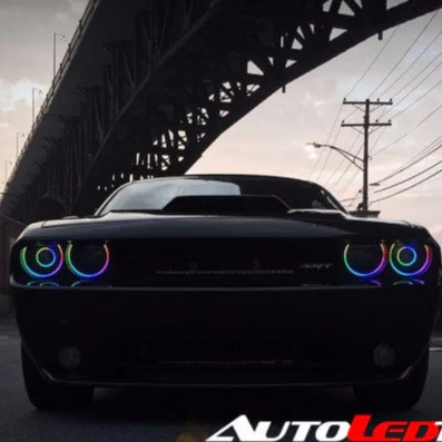 2008-2014 Dodge Challenger RGBW Flow Series LED Halo Kit - Image 6