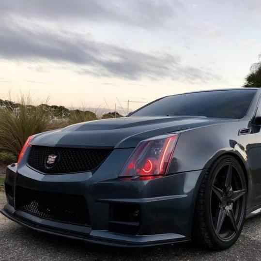 2008-2015 Cadillac CTS CTS-V RGBW Flow Series LED Halo DRL Headlights - Image 18