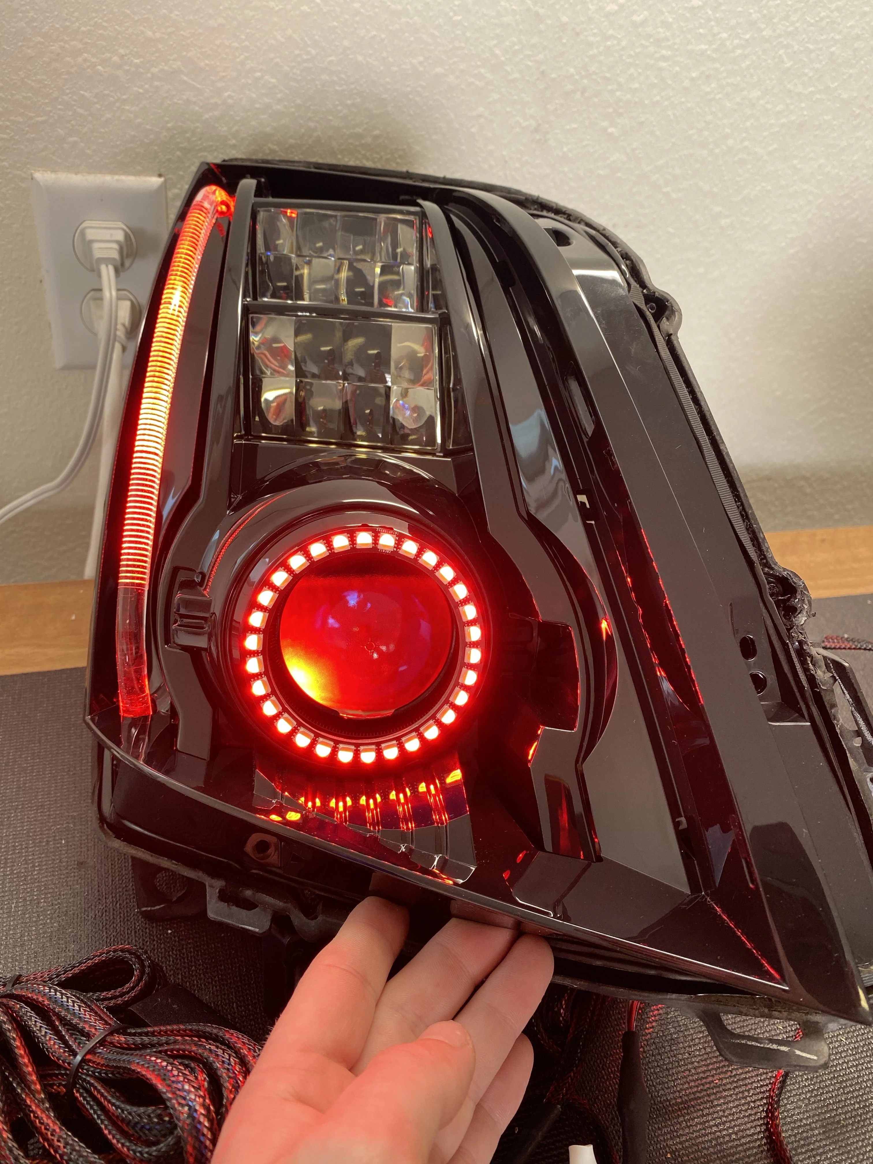 2008-2015 Cadillac CTS CTS-V RGBW Flow Series LED Halo DRL Headlights - Image 25