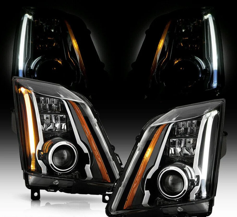 2008-2015 Cadillac CTS CTS-V RGBW Flow Series LED Halo DRL Headlights - Image 26