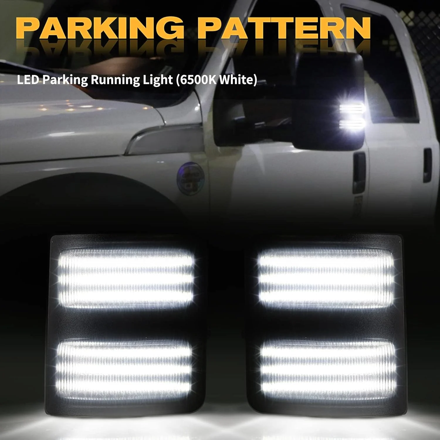 2008-2016 Ford F250 Super Duty Switchback LED Smoked Mirror Lights - Image 3