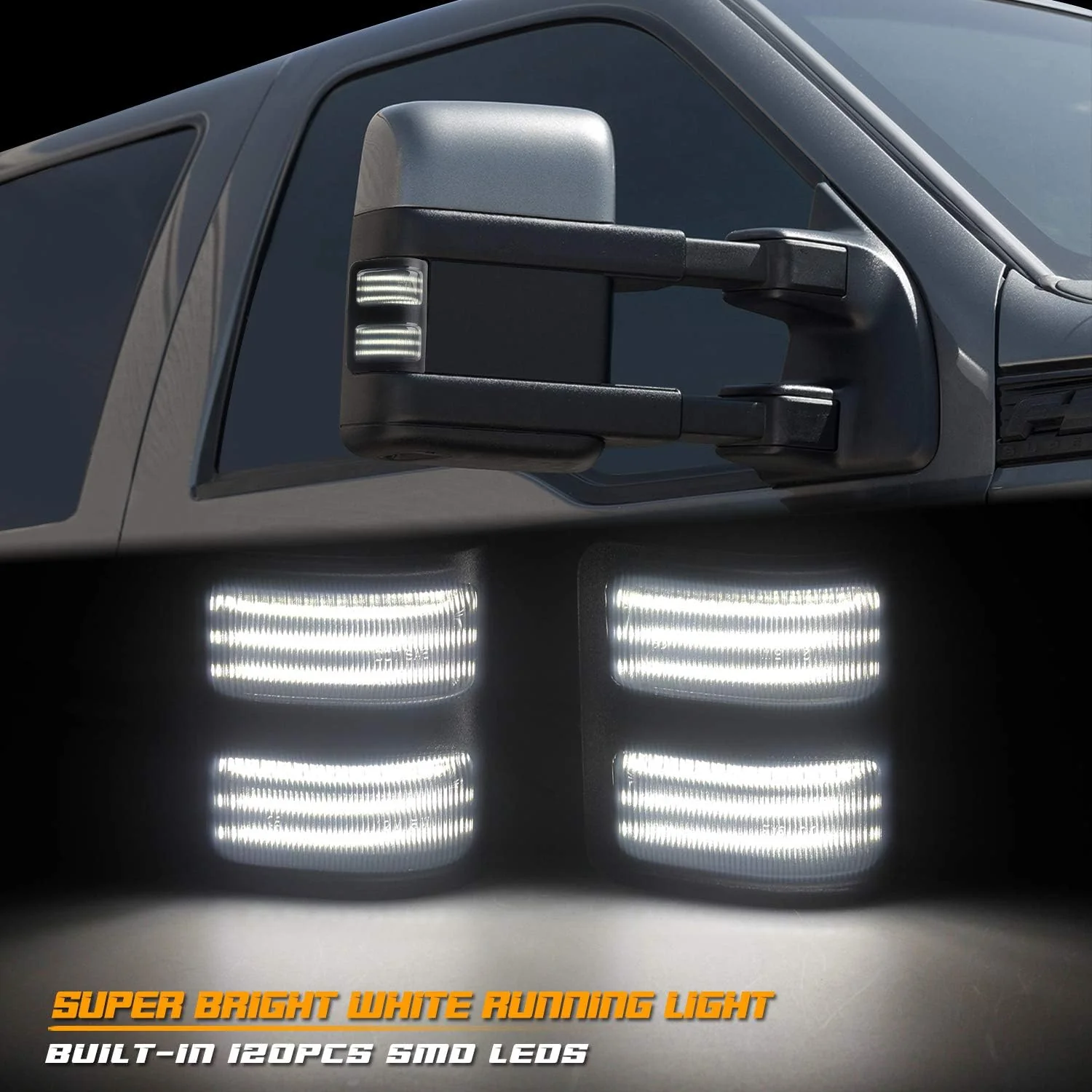 2008-2016 Ford F250 Super Duty Switchback LED Smoked Mirror Lights - Image 4