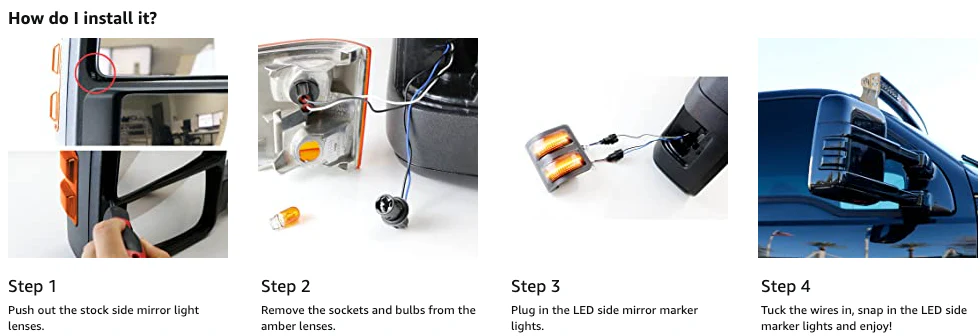 2008-2016 Ford F250 Super Duty Switchback LED Smoked Mirror Lights - Image 8