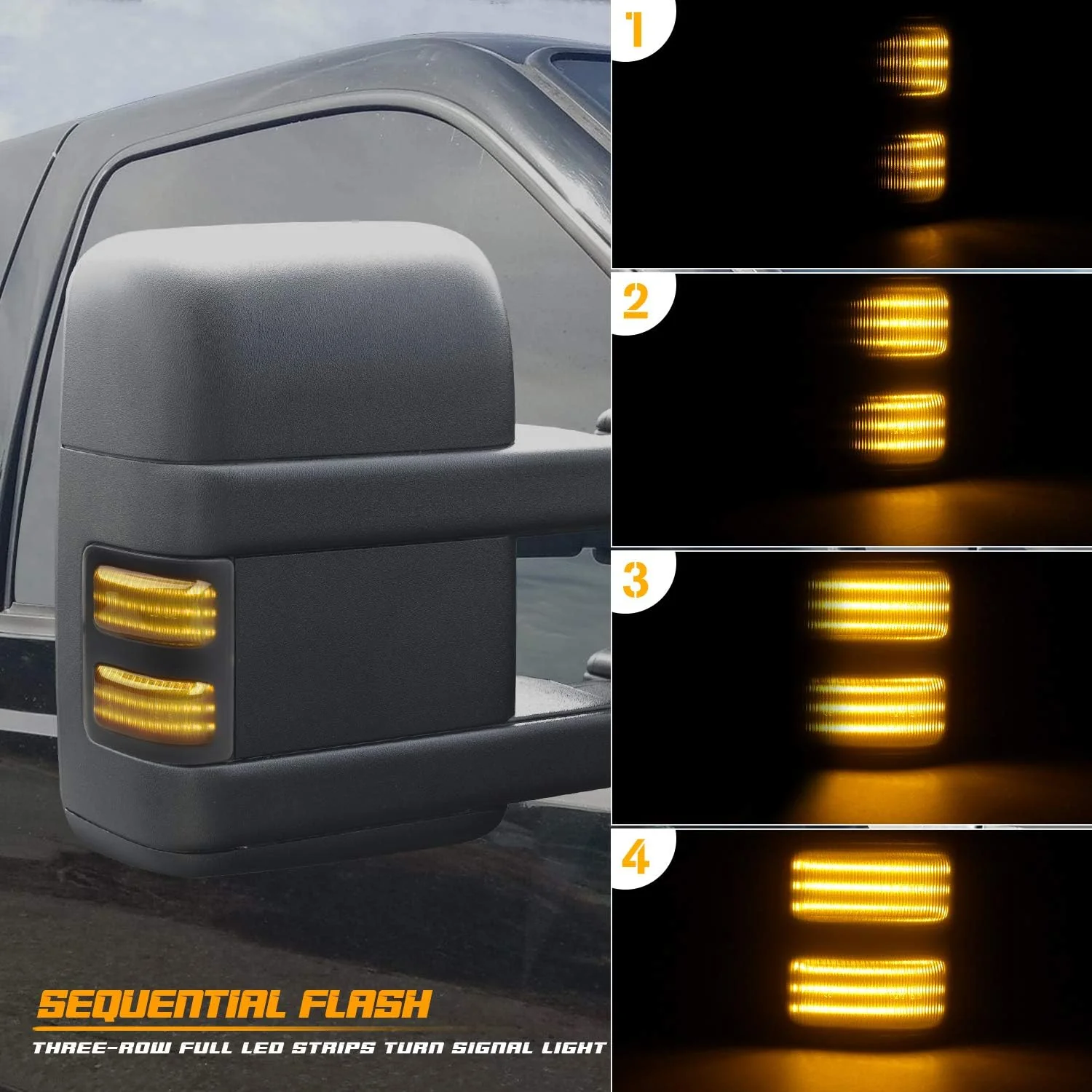 2008-2016 Ford F250 Super Duty Switchback LED Smoked Mirror Lights - Image 9