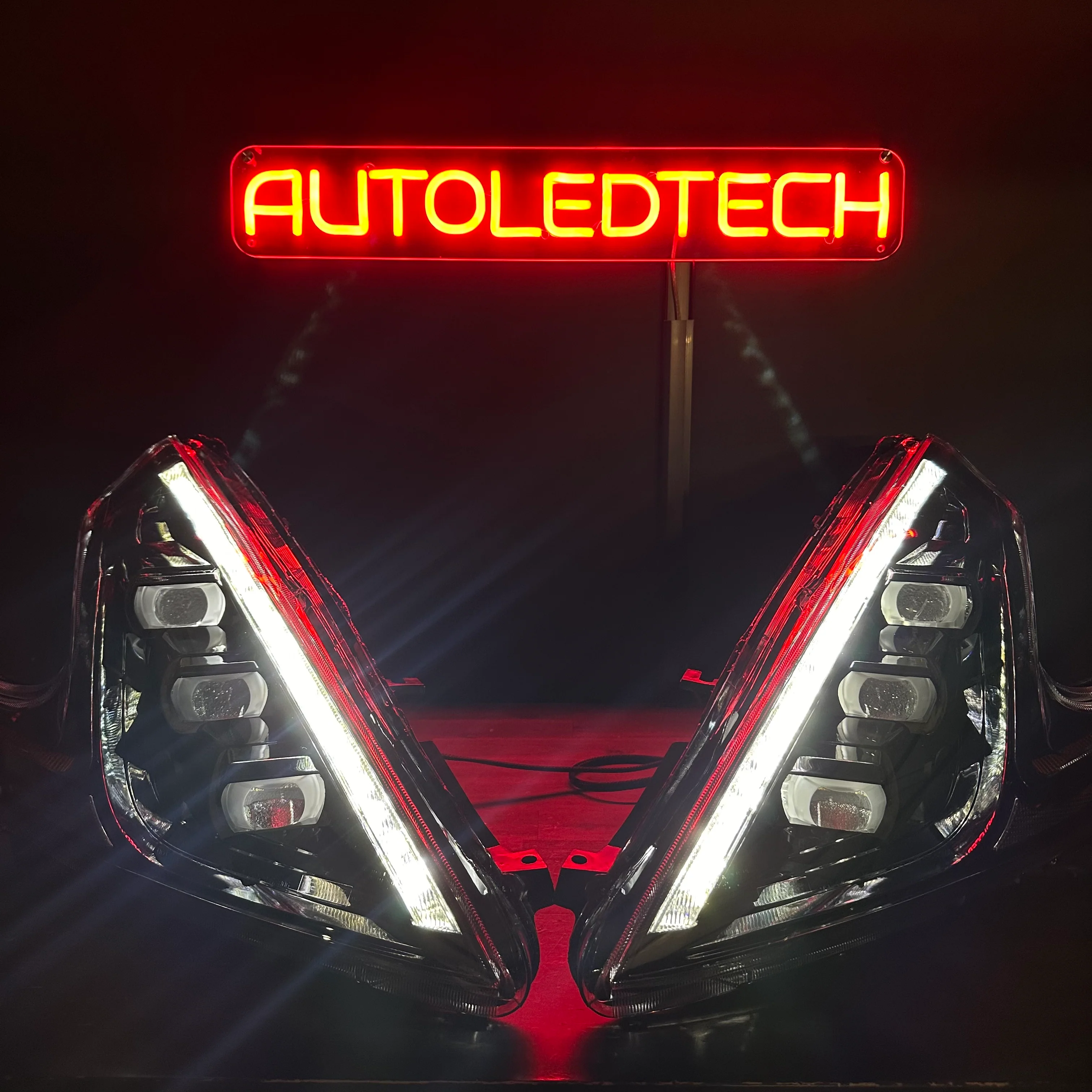 2008-2021 Nissan 370z RGBW Flow Series LED DRL Projector Headlights - Image 3