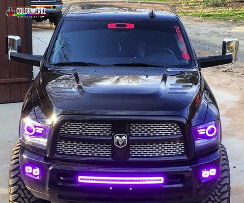 2009-2018 Dodge Ram 1500 2500 RGBW Flow Series LED Halo Kit (Projector) - Image 5