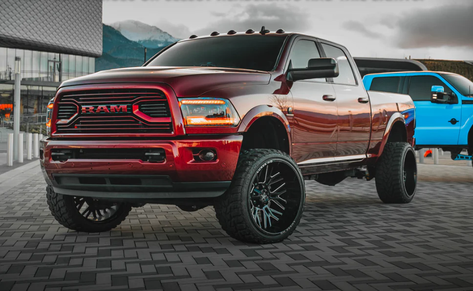 2009-2018 Dodge Ram XB White Amber LED DRL Projector Headlights - Image 6