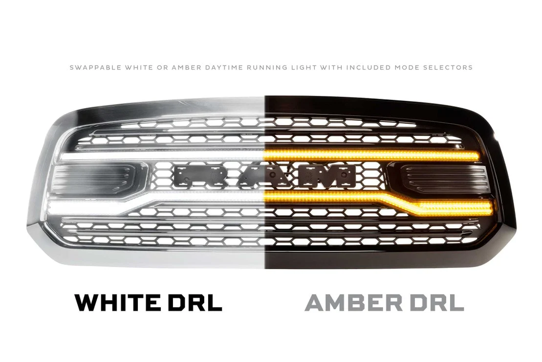 2009-2018 Dodge Ram XB White Amber LED DRL Projector Headlights - Image 7