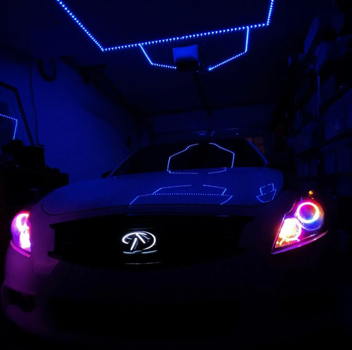 Infiniti G37 Sedan Color Changing RGB Flow LED Badge Grill Emblem - Image 19