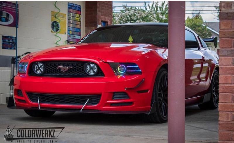 2010-2014 Ford Mustang RGBW Flow Series LED DRL Halo Prebuilt Headlights - Image 15