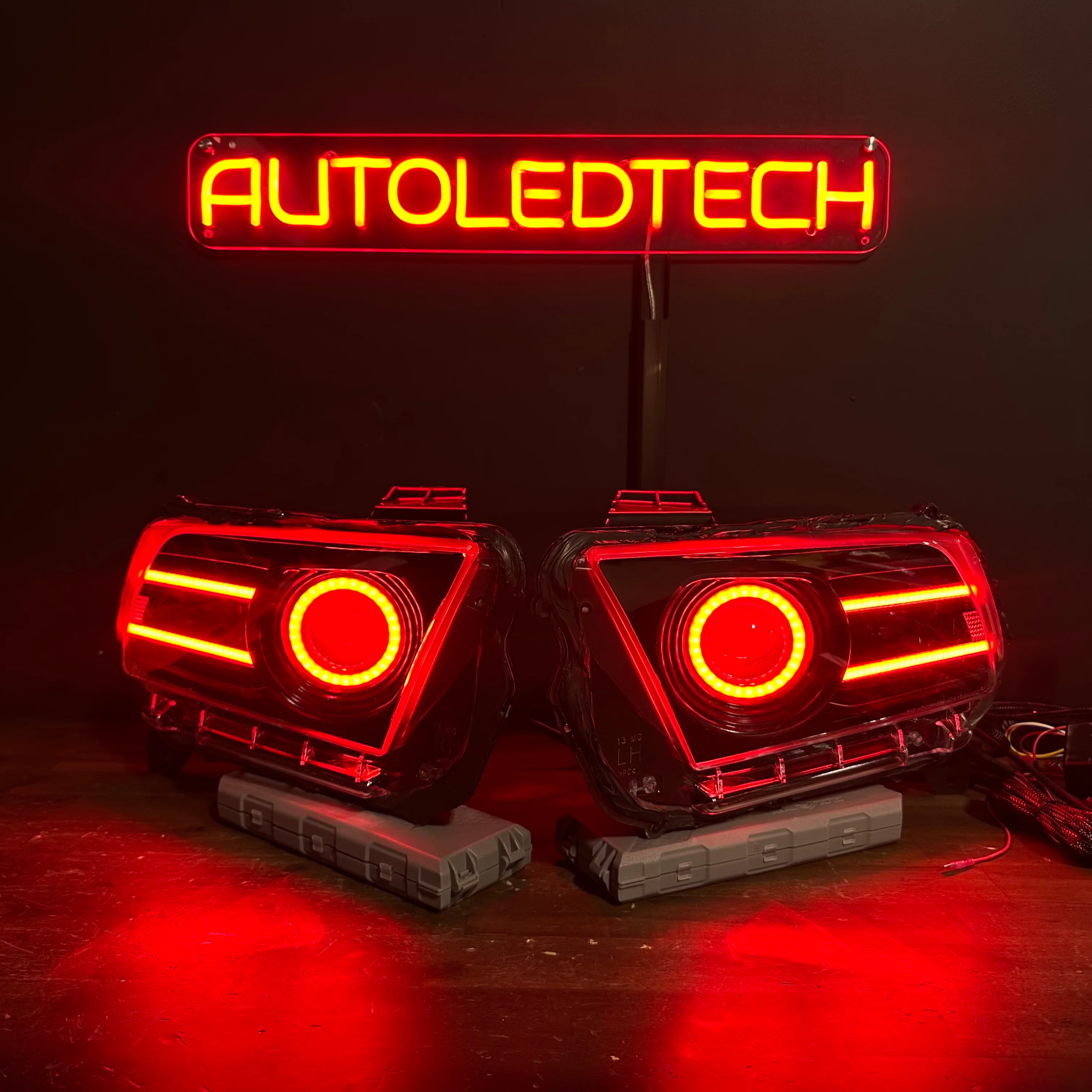 2010-2014 Ford Mustang RGBW Flow Series LED DRL Halo Prebuilt Headlights - Image 4