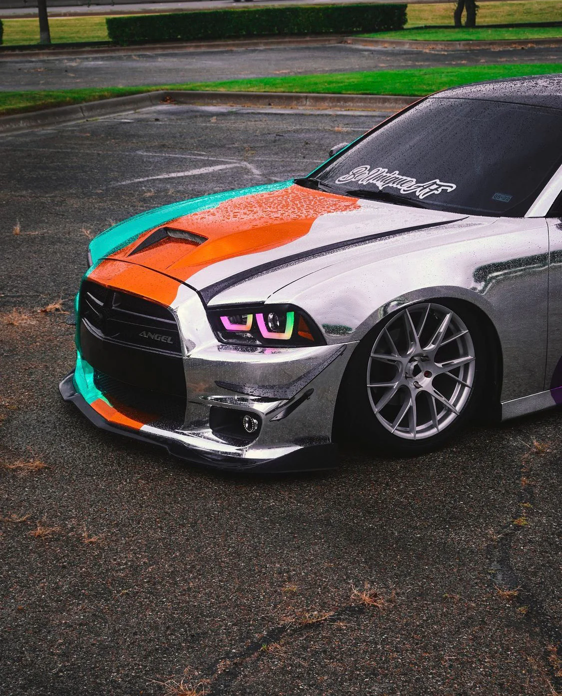 2011-2014 Dodge Charger RGBW Flow Series LED Halo DRL Spec-D Headlights - Image 16