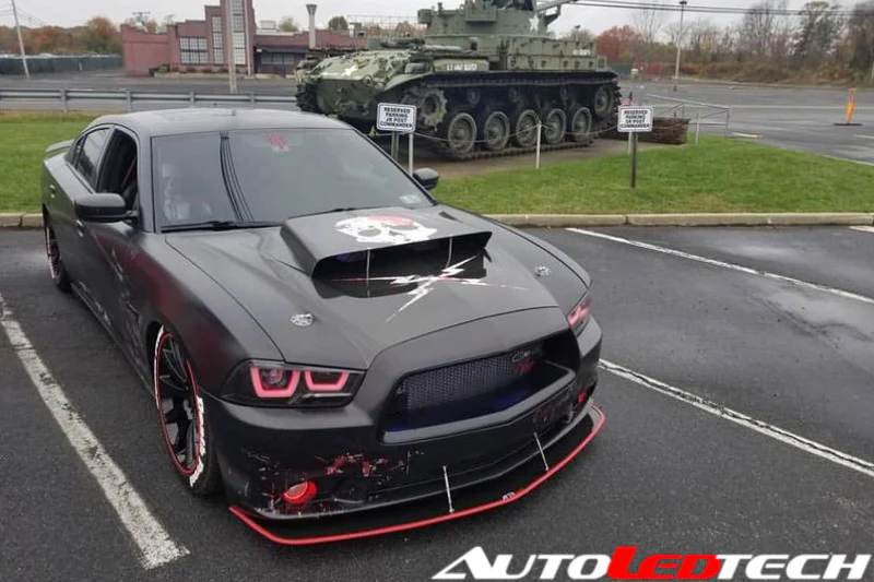 2011-2014 Dodge Charger RGBW Flow Series LED Halo DRL Spec-D Headlights - Image 17