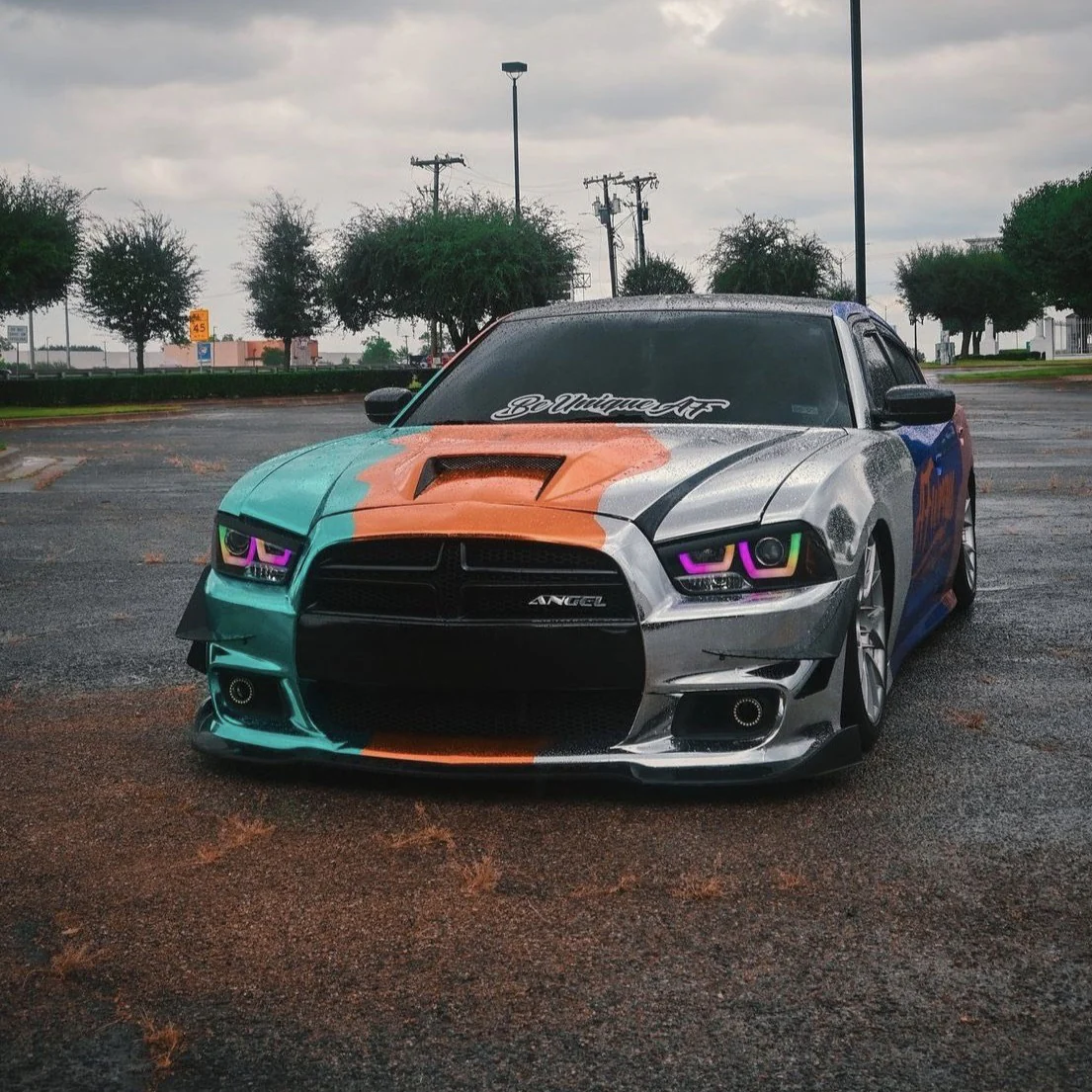 2011-2014 Dodge Charger RGBW Flow Series LED Halo DRL Spec-D Headlights - Image 7