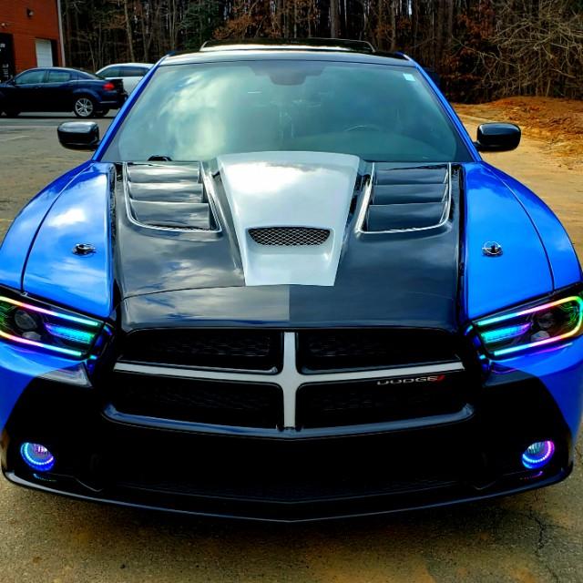 2011-2014 Dodge Charger RGBW Flow Series LED DRL Projector Headlights - Image 10