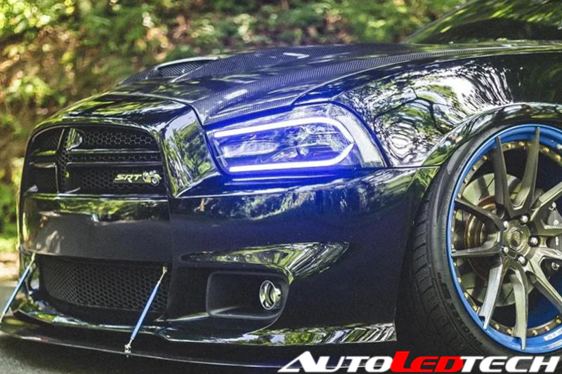 2011-2014 Dodge Charger RGBW Flow Series LED DRL Projector Headlights - Image 16