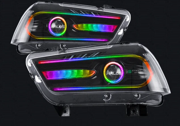 2011-2014 Dodge Charger RGBW Flow Series LED DRL Projector Headlights - Image 22