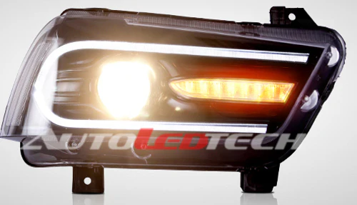 2011-2014 Dodge Charger RGBW Flow Series LED DRL Projector Headlights - Image 28