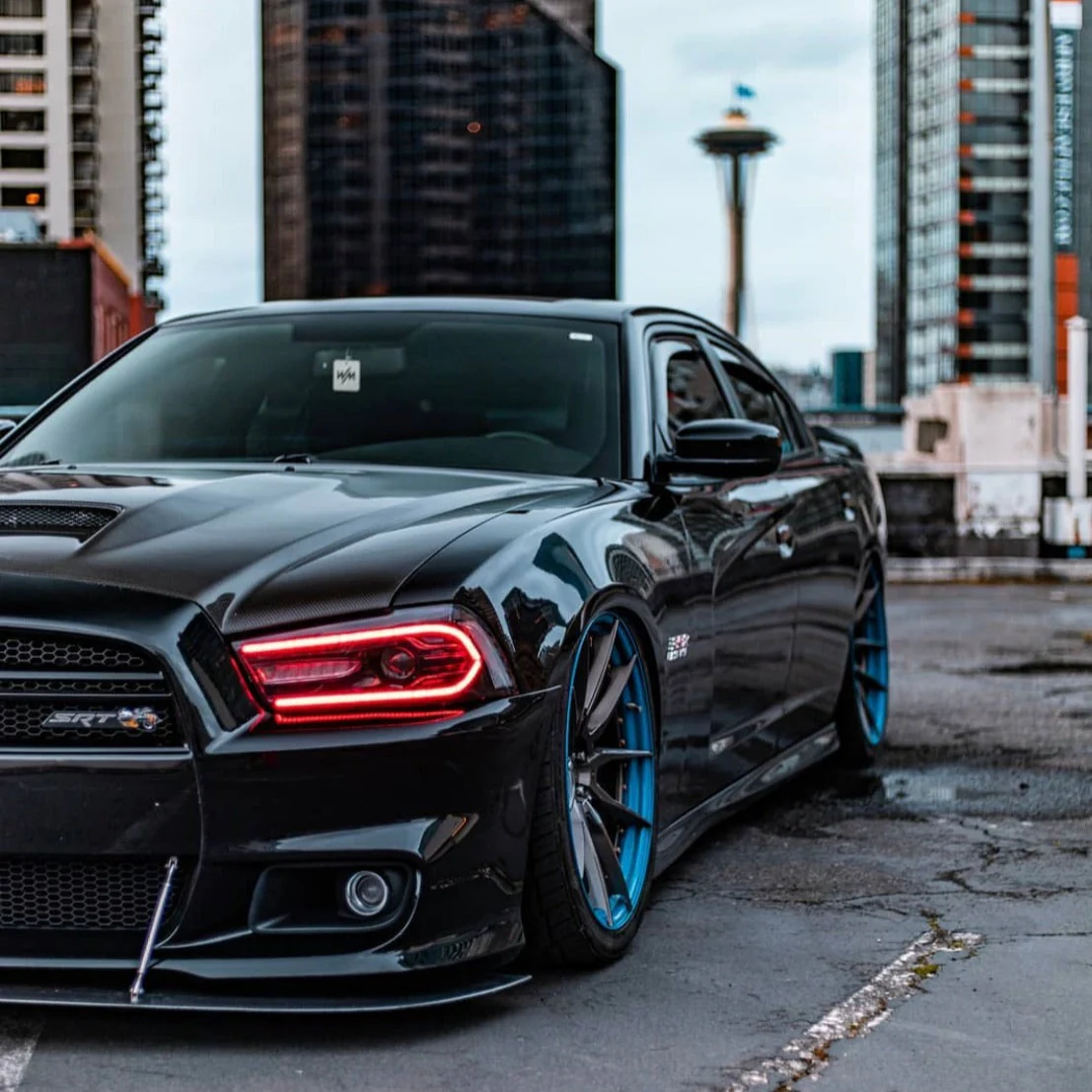 2011-2014 Dodge Charger RGBW Flow Series LED DRL Projector Headlights - Image 9