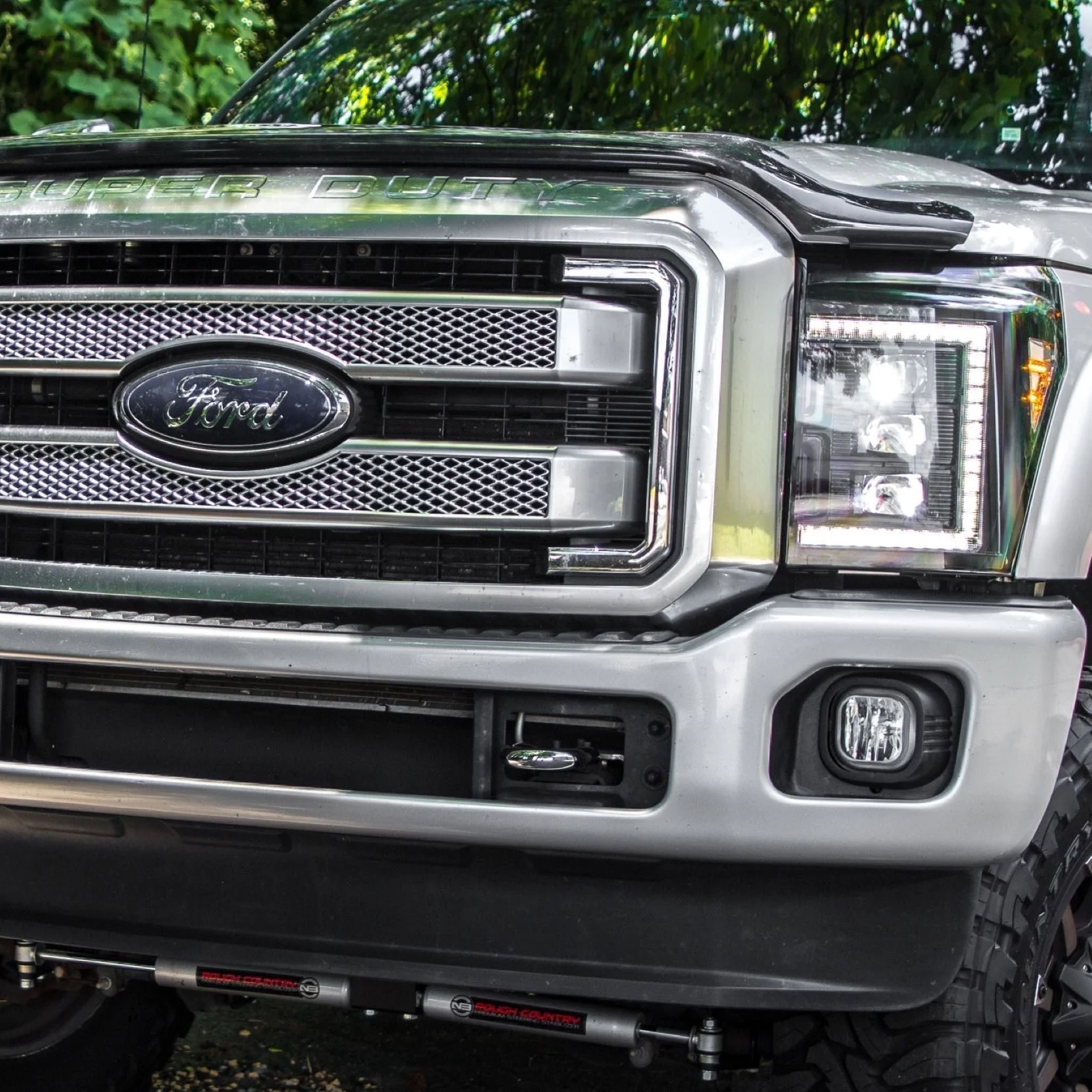 2011-2016 Ford Super Duty F250 White Amber XB LED DRL Projector Headlights - Image 12