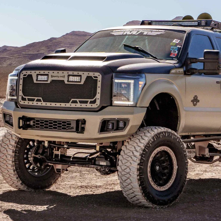 2011-2016 Ford Super Duty F250 White Amber XB LED DRL Projector Headlights - Image 17