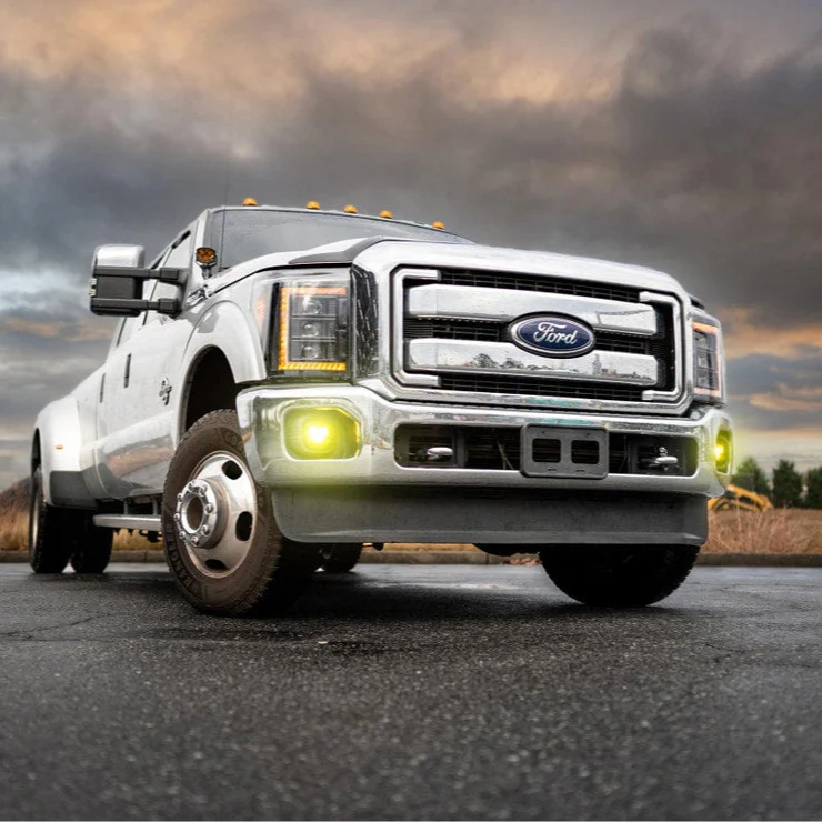 2011-2016 Ford Super Duty F250 White Amber XB LED DRL Projector Headlights - Image 19