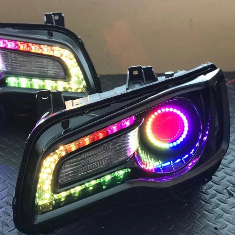2011-2023 Chrysler 300 RGBW Flow Series LED Halo DRL Prebuilt Headlights - Image 10