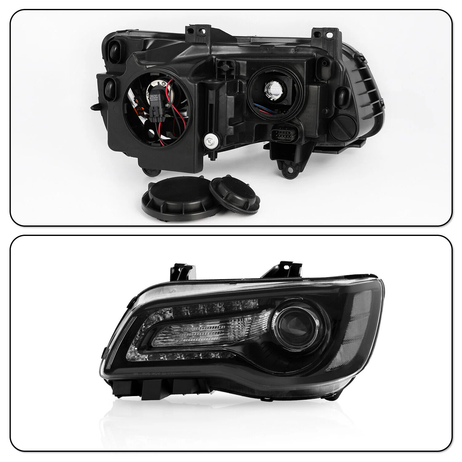 2011-2023 Chrysler 300 RGBW Flow Series LED Halo DRL Prebuilt Headlights - Image 19