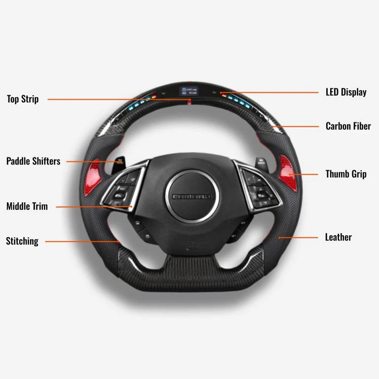 2016-2024 Chevrolet Camaro Custom Carbon Fiber Steering Wheel - Image 33