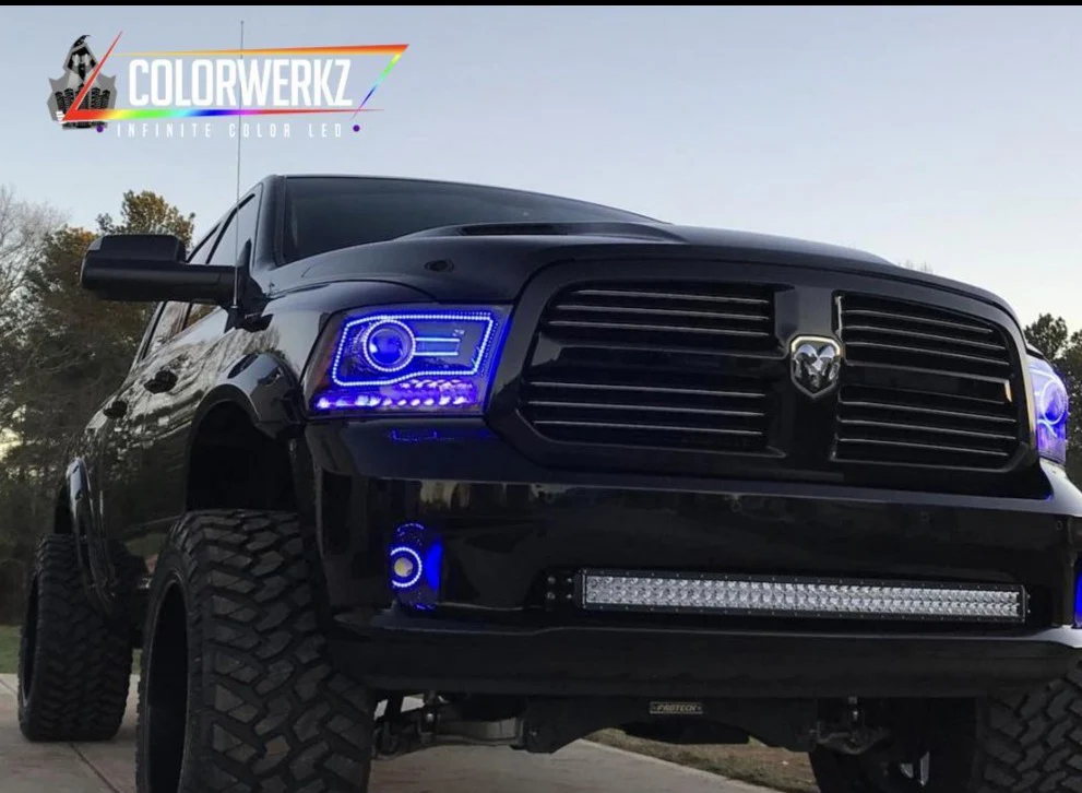2013-2018 Dodge Ram 1500 2500 RGBW Flow Series LED Halo Kit (Outline) - Image 3