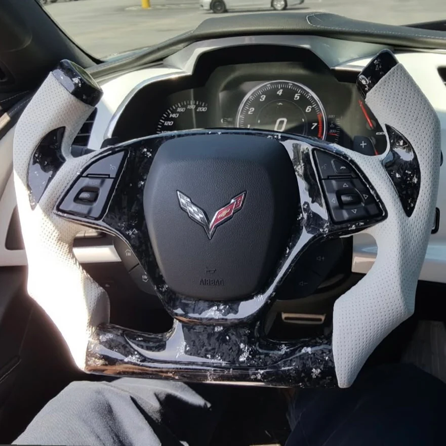 2014-2019 C7 Corvette Carbon Fiber Steering Wheel w/ LED RPM Display - Image 11