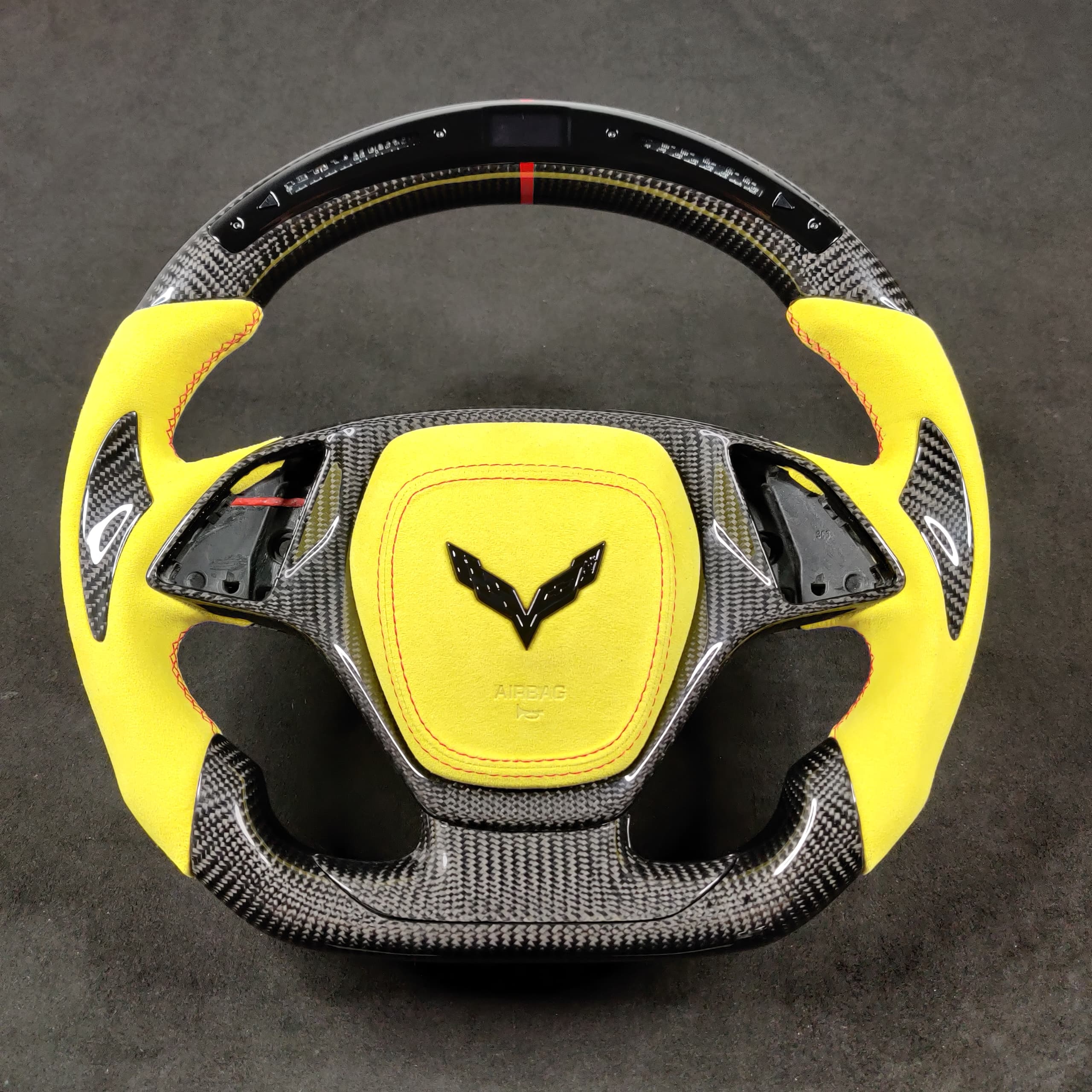 2014-2019 C7 Corvette Carbon Fiber Steering Wheel w/ LED RPM Display - Image 13