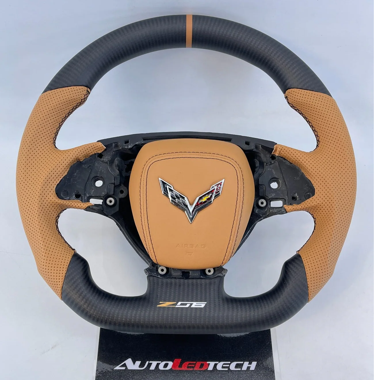 2014-2019 C7 Corvette Carbon Fiber Steering Wheel w/ LED RPM Display - Image 14