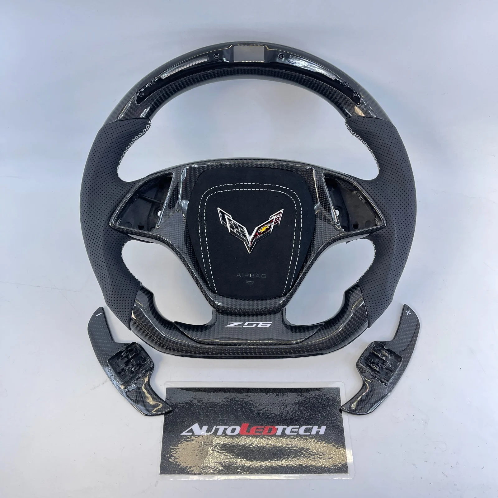 2014-2019 C7 Corvette Carbon Fiber Steering Wheel w/ LED RPM Display - Image 21