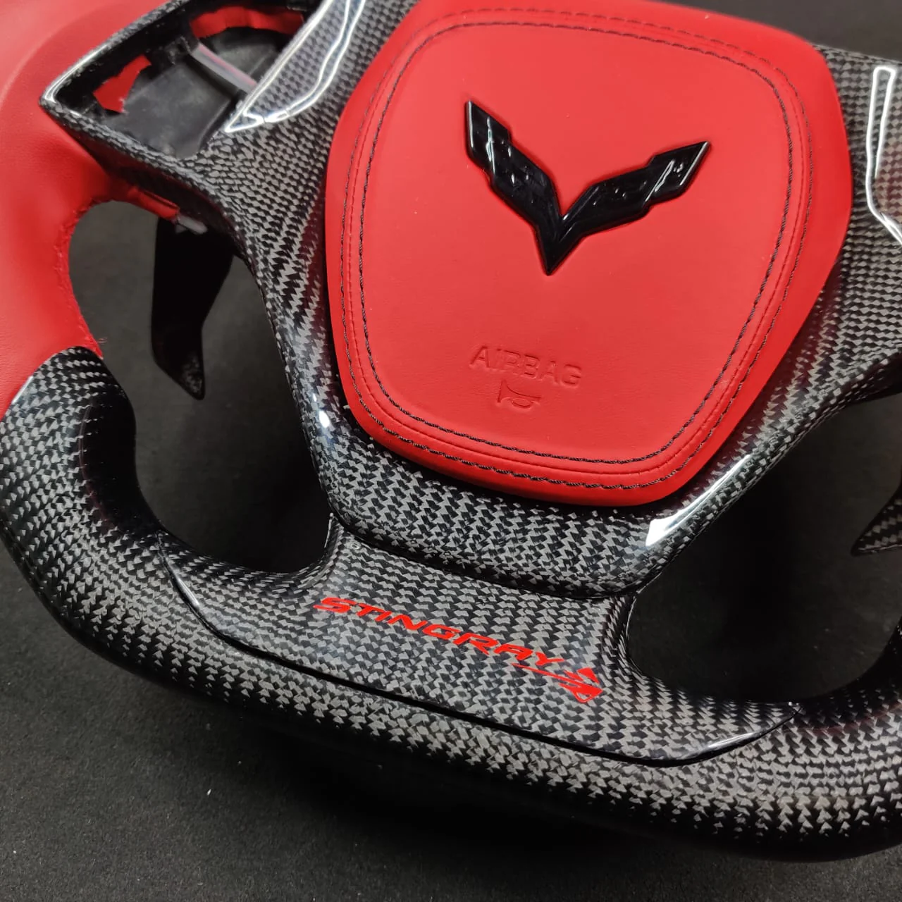 2014-2019 C7 Corvette Carbon Fiber Steering Wheel w/ LED RPM Display - Image 25