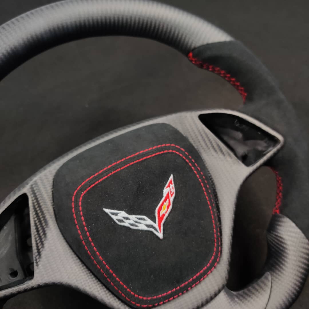 2014-2019 C7 Corvette Carbon Fiber Steering Wheel w/ LED RPM Display - Image 26