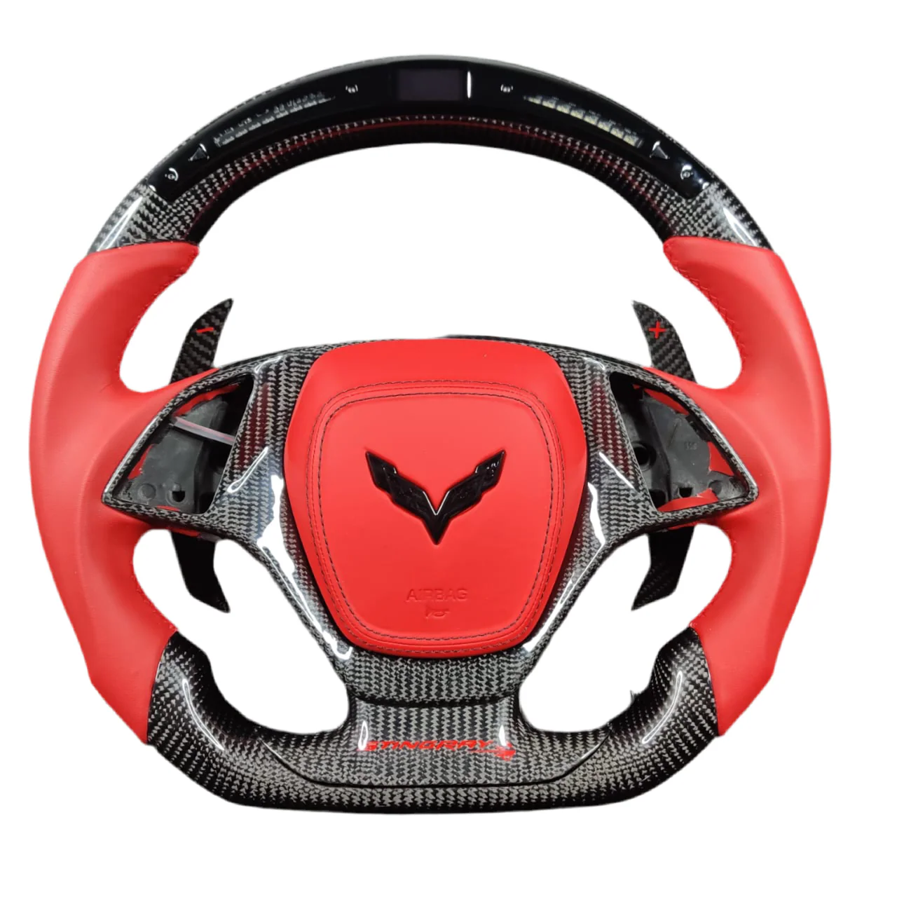 2014-2019 C7 Corvette Carbon Fiber Steering Wheel w/ LED RPM Display - Image 3