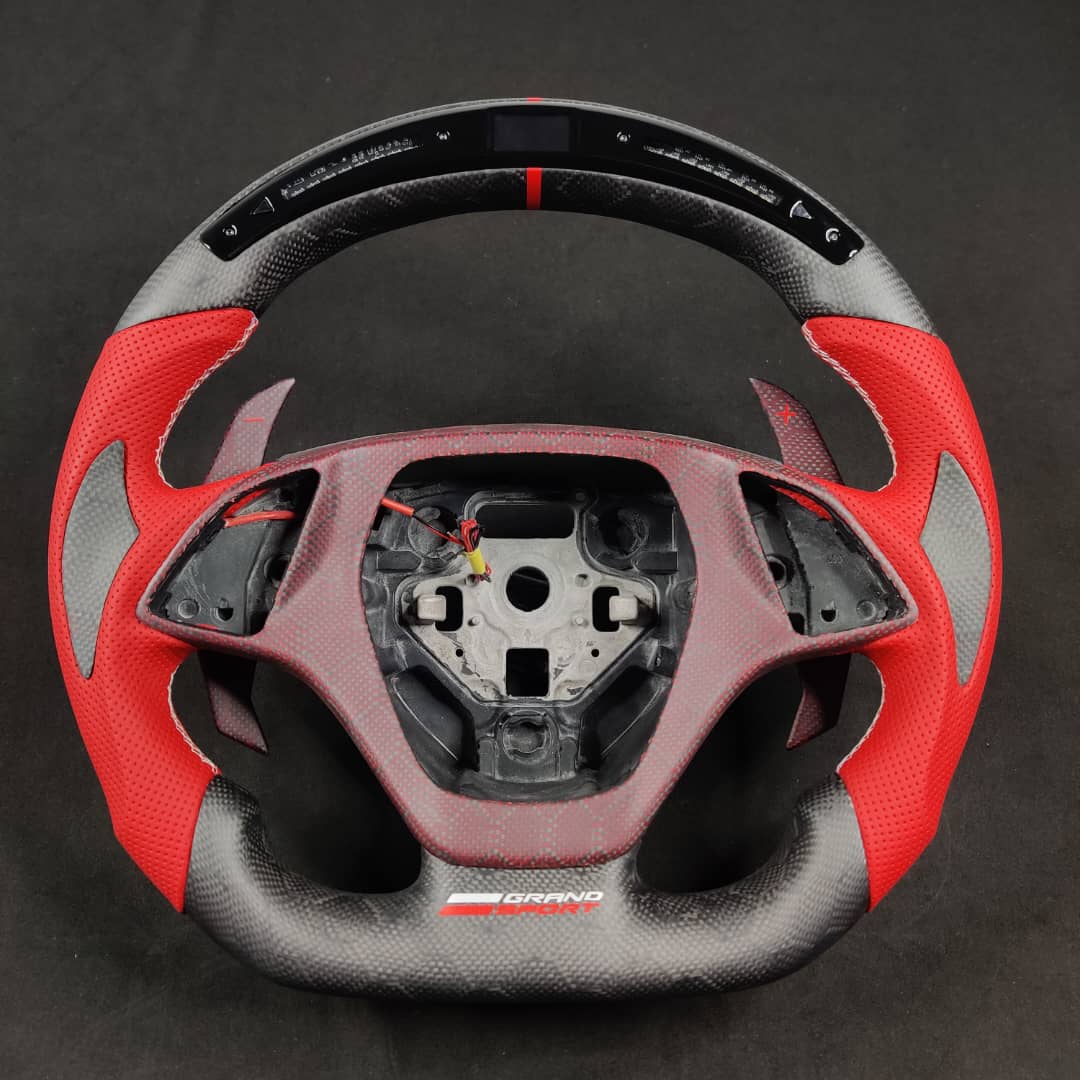 2014-2019 C7 Corvette Carbon Fiber Steering Wheel w/ LED RPM Display - Image 6
