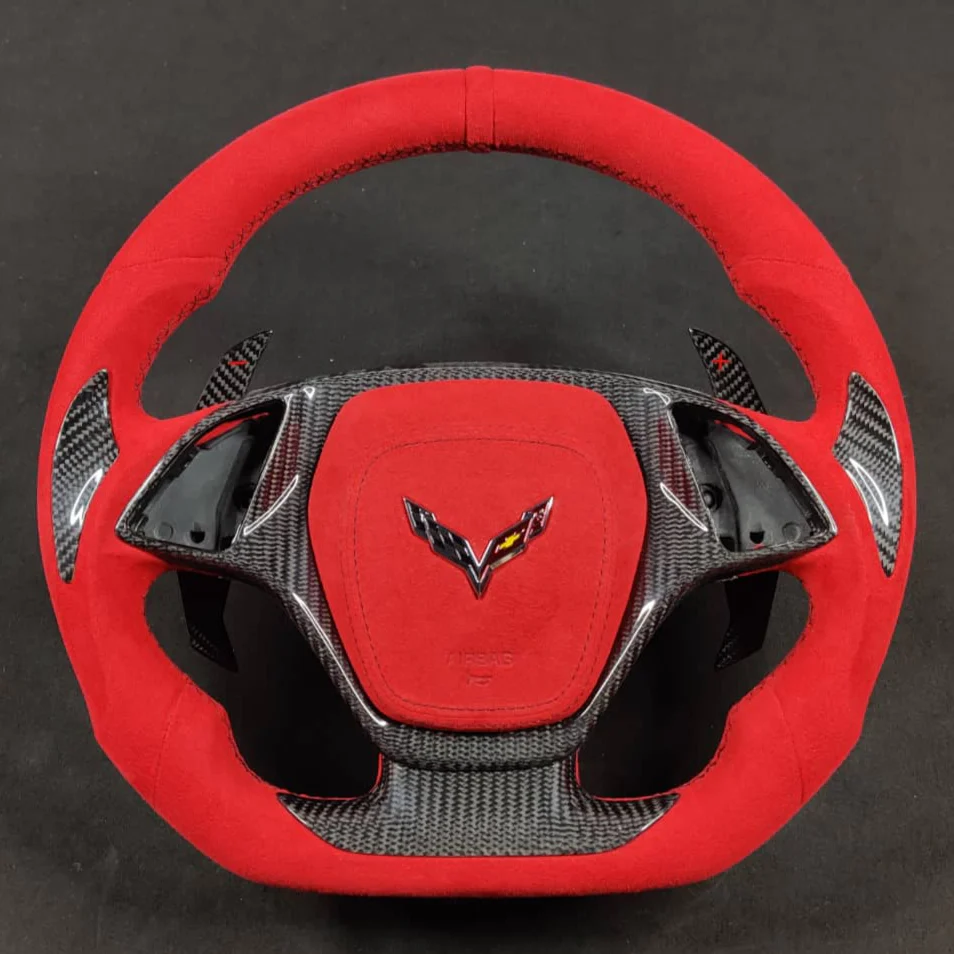 2014-2019 C7 Corvette Carbon Fiber Steering Wheel w/ LED RPM Display - Image 8
