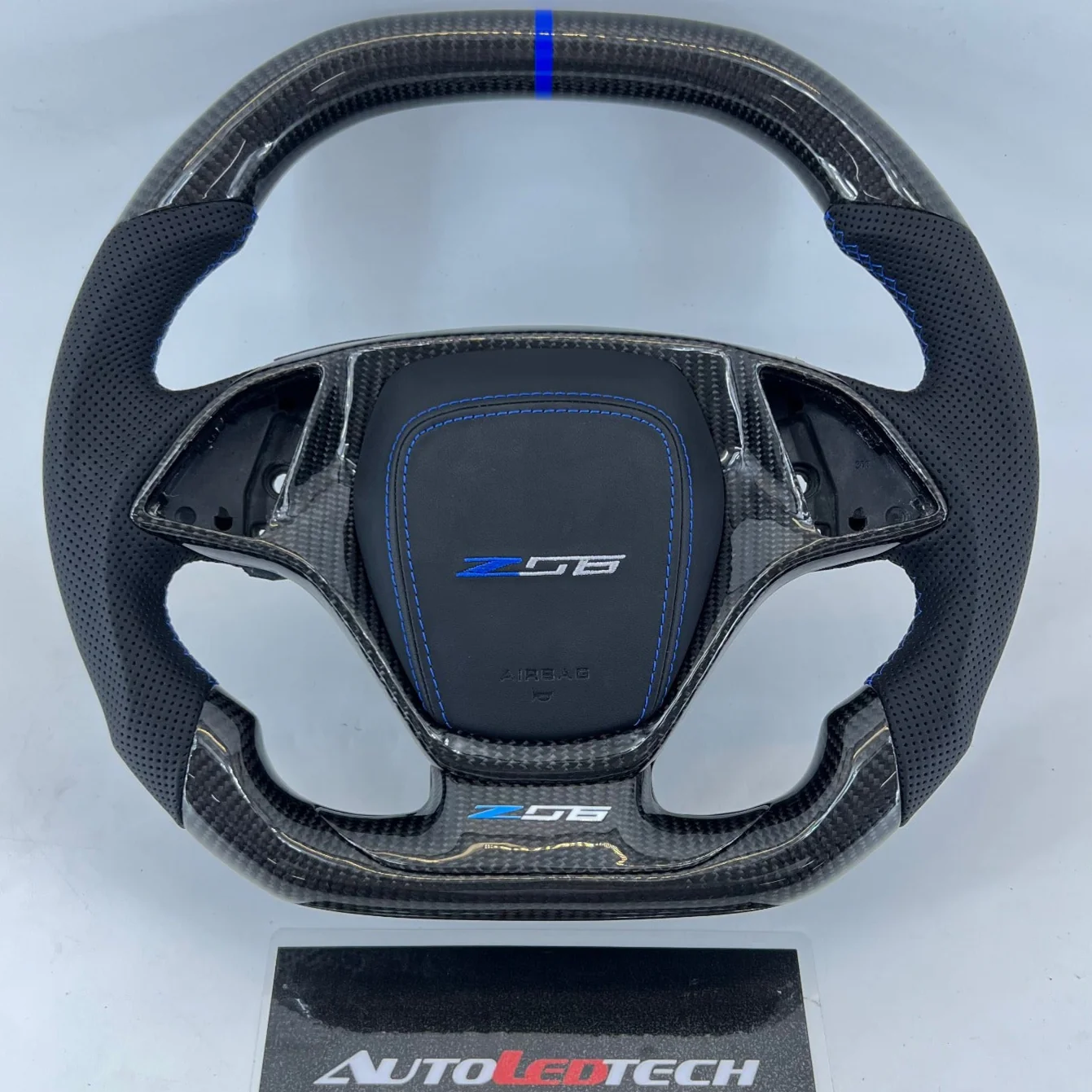 2014-2019 C7 Corvette Carbon Fiber Steering Wheel w/ LED RPM Display - Image 9