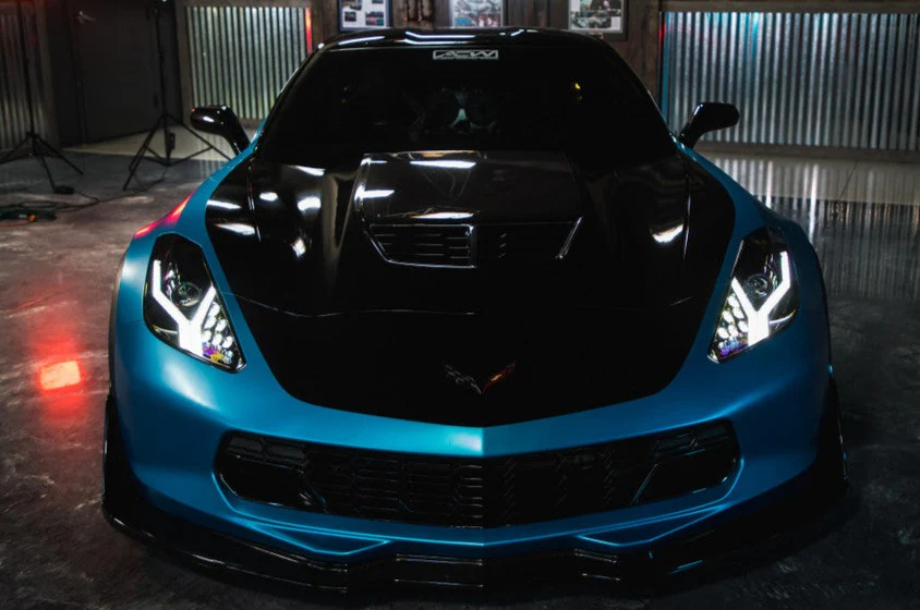 2014-2019 Chevrolet C7 Corvette XB LED DRL Headlights - Aventador Style - Image 4