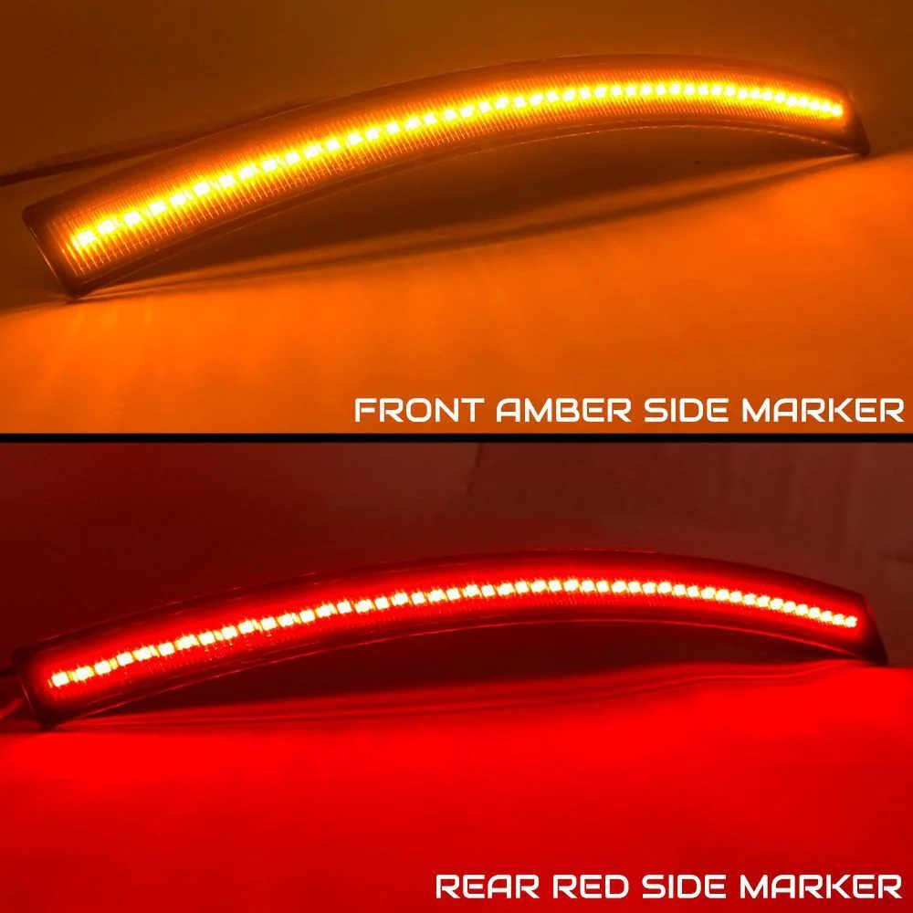 2014-2019 Chevrolet C7 Corvette Clear or Smoked LED Sidemarkers Rear Bumper Lights - Image 10